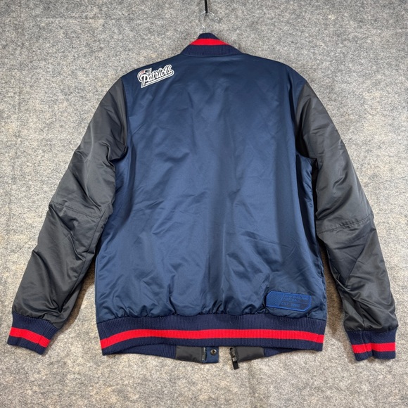 Nike NFL New England Patriots Reversible Bomber Jacket Blue Gray Size M - Picture 12 of 15